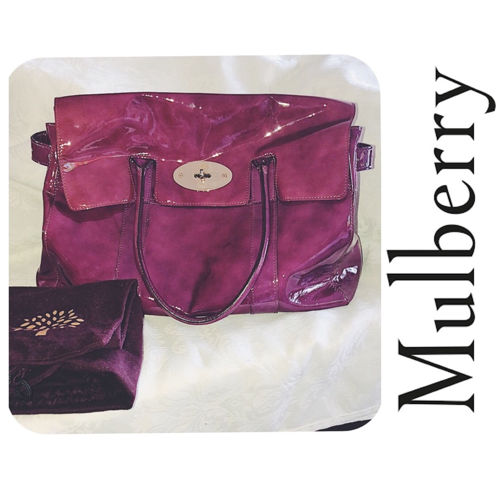 Mulberry Bayswater in Patent Purple Leather